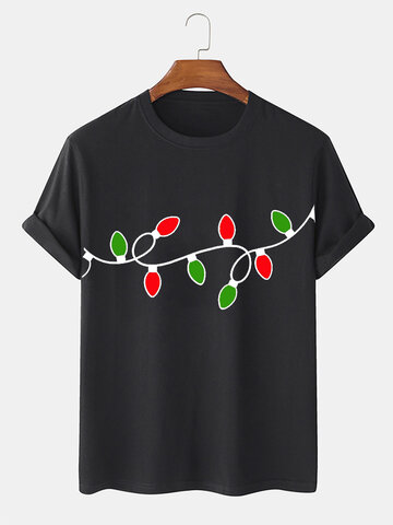 Christmas Colorful Lamp Print T-Shirts