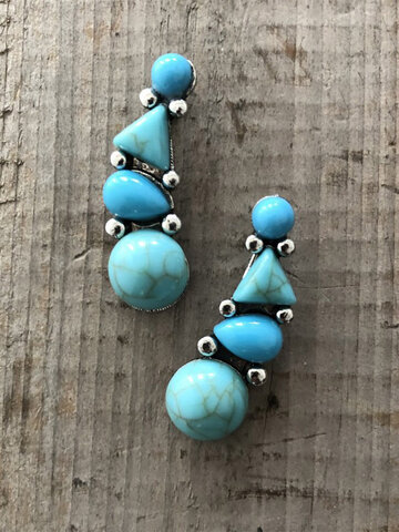 Turquoise Patchwork Earrings