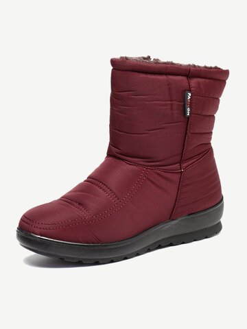Warm Plush Waterproof Mid Snow Boots