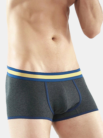 

7 Colors Mens Underwear Modal Soft Breathable U Convex Pouch Boxers, Black lake blue light gray denim blue dark gray red purple