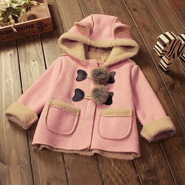 Kids Winter Hooded Trench Coat For 6-36 Months