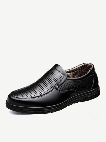 Men Business Casual Breathable Soft Bottom Leather Shoes
