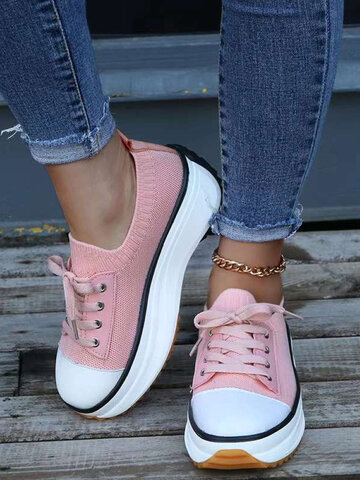 Casual Lace-up Breathable Chunky Sneakers