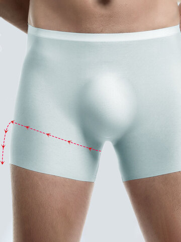 Ice Silk 3D Solid Seamless Boxers Briefs