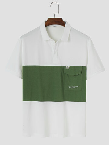 Colorblock Chest Pocket Polos Shirts