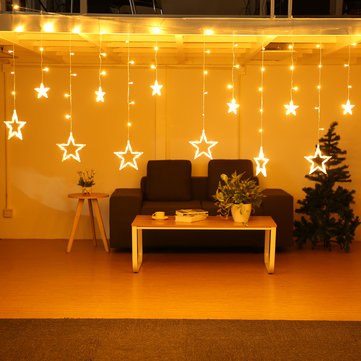 

138 LEDs 4m Star LED Curtain String Fairy Light, White