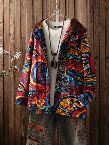 Casual Printed Hooded Jackets