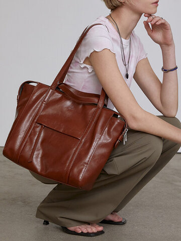 JOSEKO Women's PU Leather Soft Shoulder Bag Large Capacity Tote