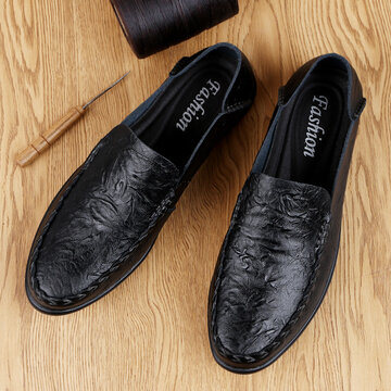 Men Slip-on Casual Driving Leather Shoes
