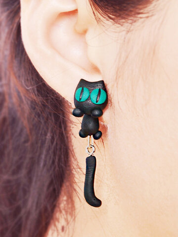 Cute Black Cat Earrings 
