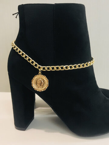Round Embossed Anklet Chain