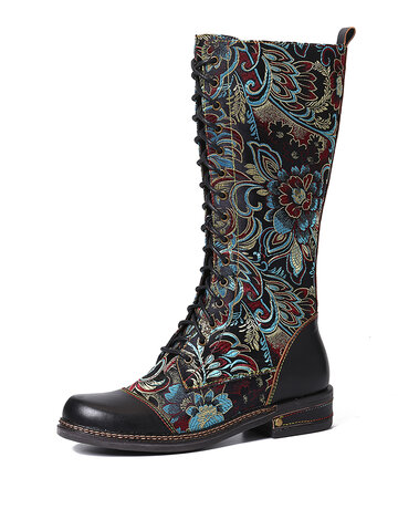 Gorgeous Flowers Pattern Tall Boots