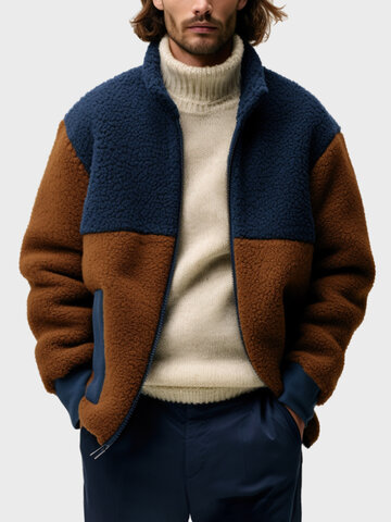 Jaqueta de lã bicolor