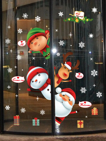 Autocollant de Noël Stickers muraux porte fenêtre