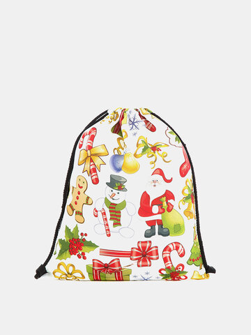 Christmas Backpack Shoulder Bag Drawstring Bag For Women 