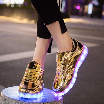 Patent Leather LED Light Up Sneakers