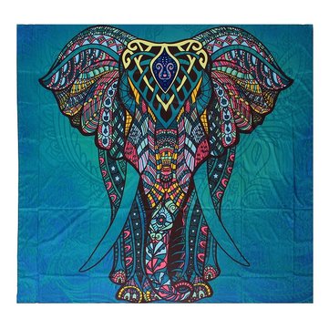 

Indian Mandala Elephant Tapestry Wall Hanging Blanket, White