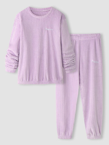 Plus Size Plush Texture Letter Pajamas