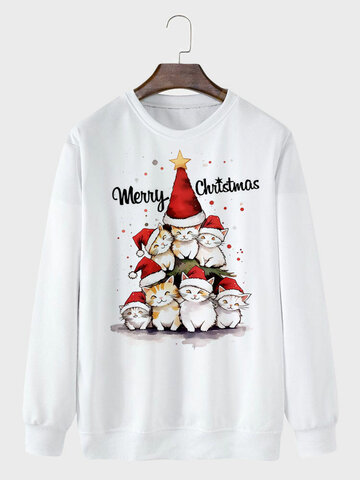 Süße Weihnachts-Sweatshirts Katze