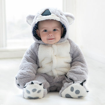 Koala Thick Warm Baby Jumpsuit For 0-36M