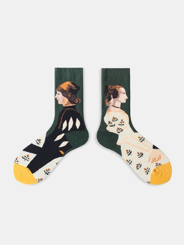 5 Paar Damen Jacquard-Socken