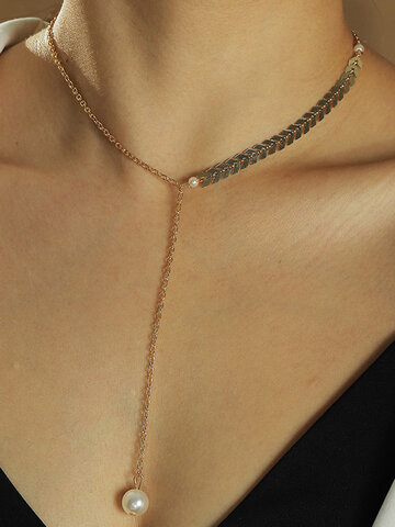 Y-shaped Long Necklace