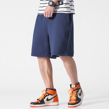 

Mid-waist Fashion Trend Season New Big Code Japanese Men's Solid Color Casual Pants Shorts Five Pants Sweatpants