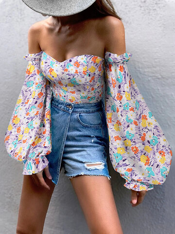 Blusa ombro a ombro com estampa floral
