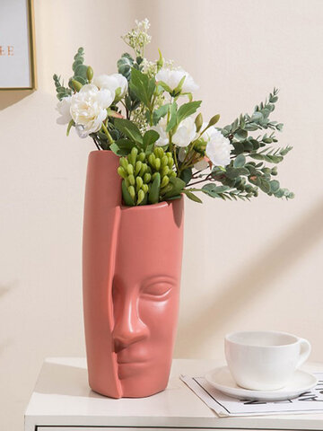 1 PC Criativo Estilo Nórdico Figura Rosto Abstrato Personagem Casa Jardim Decoração de mesa Suculentas Vaso de vaso de flores