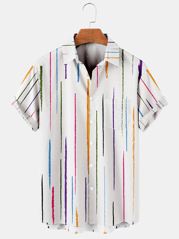 Colorful Line Print Shirts
