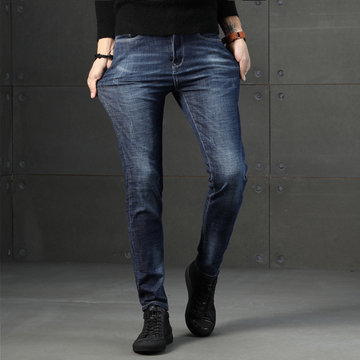 2019 spring men's jeans slim stretch fashion trousers boys spring and autumn models