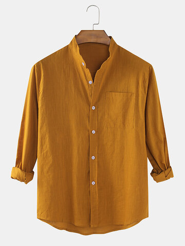 Cotton & Linen Solid Color Shirt