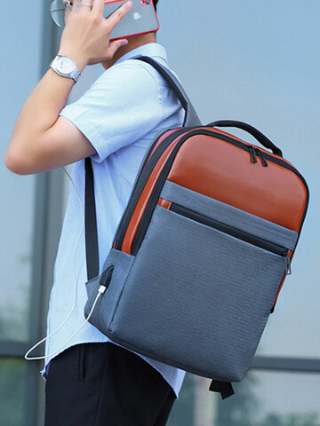 Oxfords Fabric USB Charging Backpack