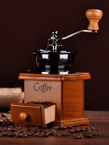 Классическая деревянная ручная кофемолка