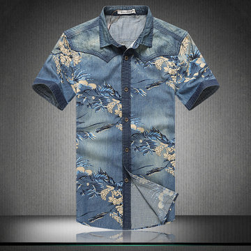 

Season New Men's Casual Tide Male Color Short-sleeved Shirt Shirt Has A Large Size One Batch