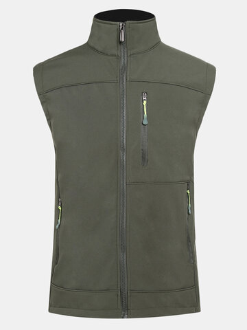 

Outdoor Fleece Lining Warm Casual Vest, Red black army green