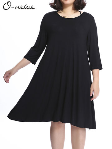 

O-Newe Loose Pure Color Back Bow Mini Dress, Light gray black