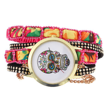 Women's Ethnic Skull Bracelet Watches