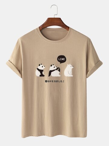 Cartoon Animal Japanese Print T-Shirts
