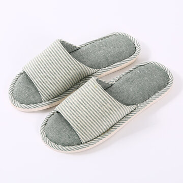 House Stripes Solid Color Flats Home Slippers