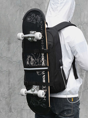 USB Charging Camouflage Large Capacity Skateboard Bag Anti-theft Backpack