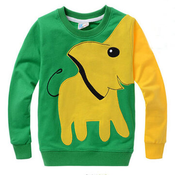 

Elephant Print Boys Sweatshirts For 3Y-11Y, Green