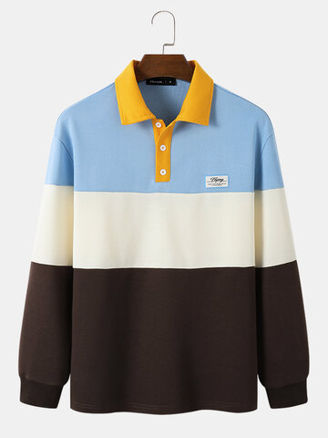 Color Block Applique Golf Shirts