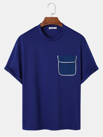Contrast Flap Pocket T-Shirts