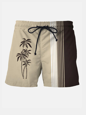 Palm Tree & Striped Holiday Shorts