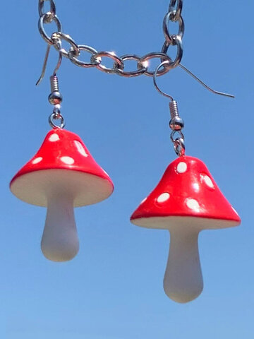 Mushroom Earrings Trouser Chain