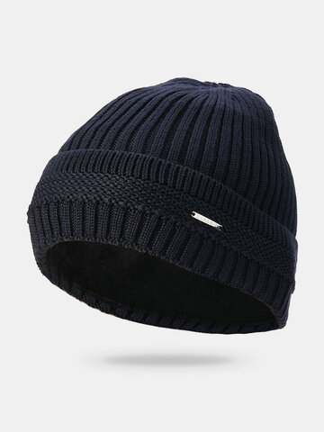 Men Plus Velvet Knit Hat