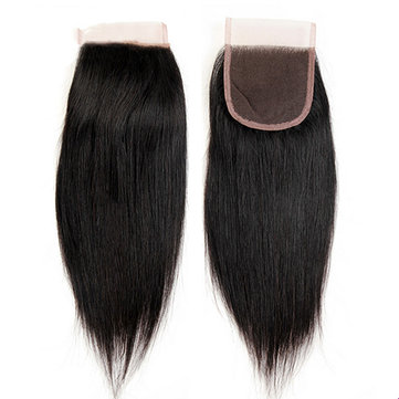 

4*4 Brazilian Straight Hair Extensions Lace Closure 100% Human Virgin Hair For Women, White