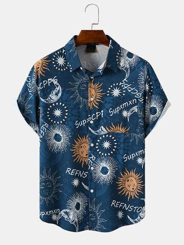 Tarot Moon & Sun Printed Shirts