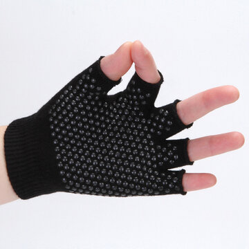 Cotton Plain Slip-Proof Half Finger Gloves